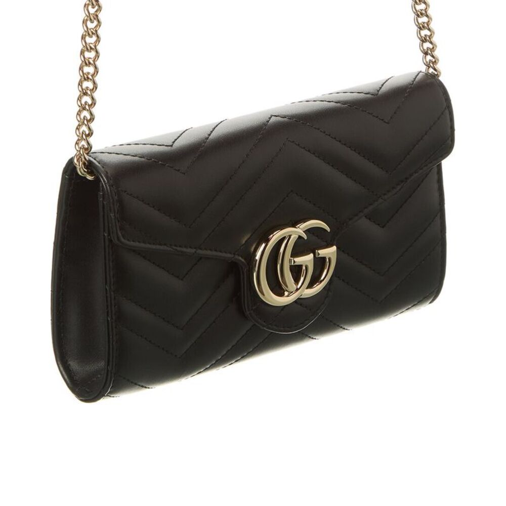 Gucci Gg Marmont Leather Crossbody, Black - Picture 3 of 4